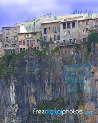 Houses On Cliff Stock Photo