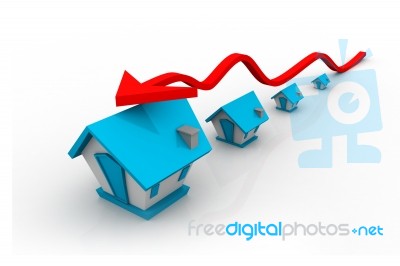 Houses Showing A Gain In The Housing Market Stock Image