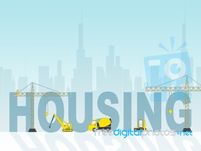 Housing Construction Represents Homes Building 3d Illustration Stock Image