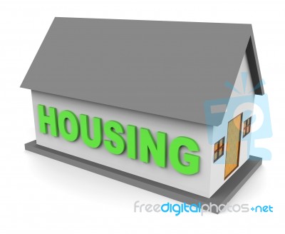 Housing House Means Property Residential And Habitation 3d Rende… Stock Image