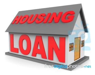 Housing Loan Represents Real Estate Mortgage 3d Rendering Stock Image