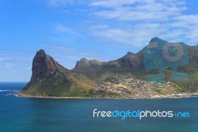 Hout Bay From Chapmans Peak Stock Photo