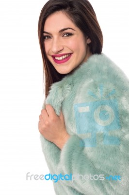 How Is My New Fur Cloth ? Stock Photo