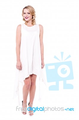 How Is My New White Dress! Stock Photo