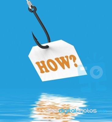 How? On Hook Displays Asking Question Or Innovative Solutions Stock Image