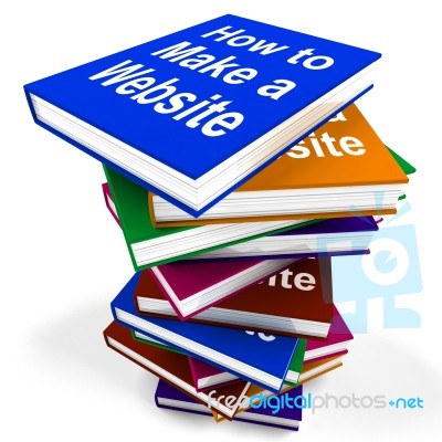 How To Make A Website Book Stack Shows Web Design Stock Image