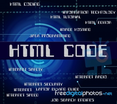 Html Code Indicating Hypertext Markup Language And Program Cipher Stock Image