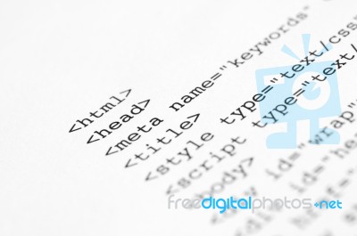 Html Script Stock Photo