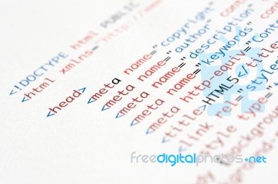 Html Script Stock Photo