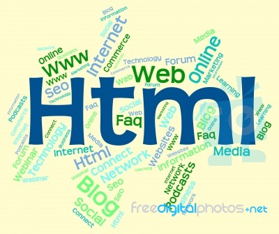 Html Word Indicates World Wide Web And Code Stock Image