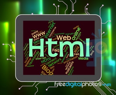 Html Word Indicates World Wide Web And Code Stock Image