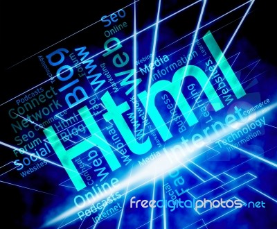 Html Word Represents World Wide Web And Words Stock Image