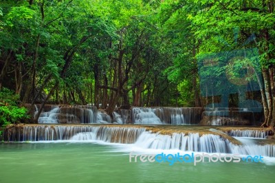 Huay Mae Kamin Water Falls National Park Kanchanaburi Province Western Of Thailand Stock Photo