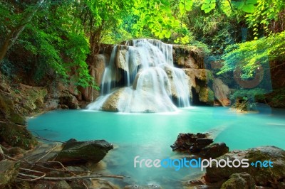 Huay Mae Kamin Waterfall Stock Photo