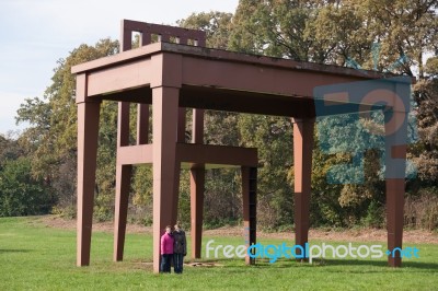 Huge Table And Chair In Parco Di Monza Stock Photo