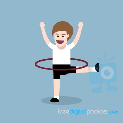 Hula Hoop Exercise Stock Image