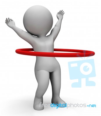 Hula Hoop Indicates Working Out And Active 3d Rendering Stock Image