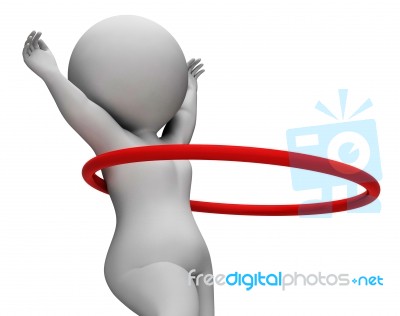 Hula Hoop Represents Getting Fit And Exercised 3d Rendering Stock Image