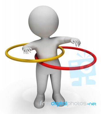 Hula Hoop Represents Physical Activity And Exercised 3d Renderin… Stock Image