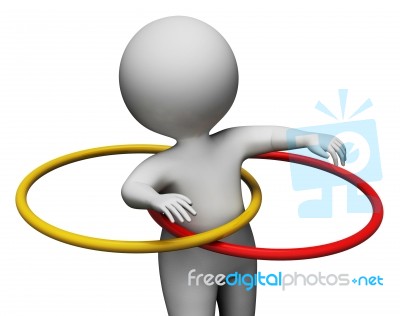 Hula Hoop Shows Physical Activity And Exercise 3d Rendering Stock Image