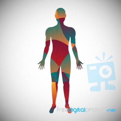 Human Body Color Abstract Style Stock Image