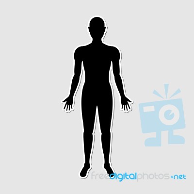 Human Body Paper Style Sticker Stock Image