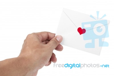 Human Hand And Love Letter Stock Photo