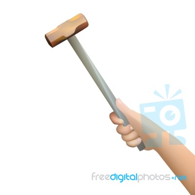 Human Hand Holding Hammer Stock Image