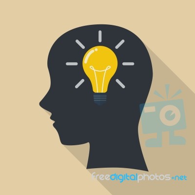 Human Head Thinking A New Idea Stock Image