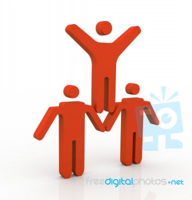 Human Pyramid Stock Image