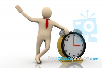 Human With Clock Stock Image