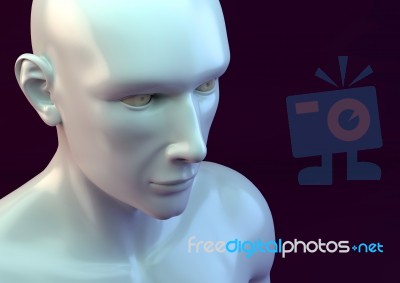 Humans 3D Face Top Stock Image