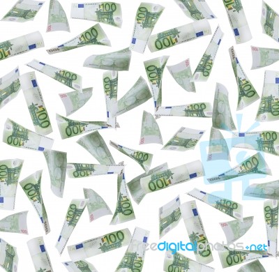 Hundred Euro Notes Background Stock Photo