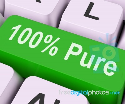 Hundred Percent Pure Key Means Absolute Uncorrupt
 Stock Image