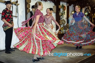 Hungarian Folk Night In Budapest Stock Photo