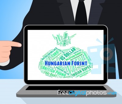 Hungarian Forint Shows Foreign Exchange And Currencies Stock Image