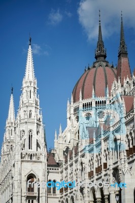 Hungarian Parliament Building In Budapest Stock Photo