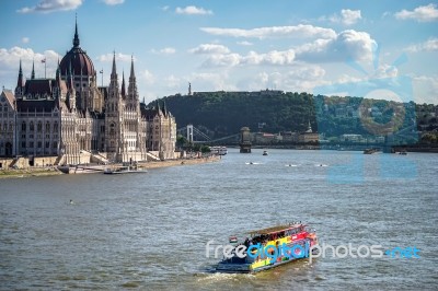 Hungarian Parliament Building In Budapest Stock Photo