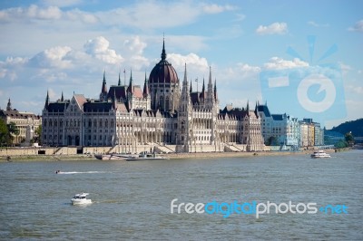 Hungarian Parliament Building In Budapest Stock Photo