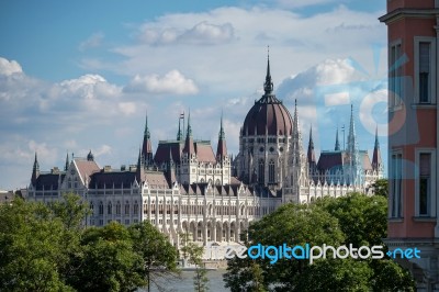 Hungarian Parliament Building In Budapest Stock Photo