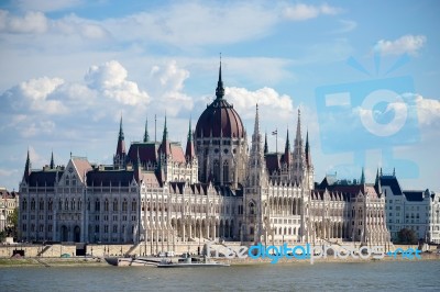 Hungarian Parliament Building In Budapest Stock Photo