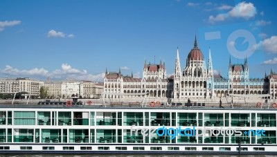 Hungarian Parliament Building In Budapest Stock Photo