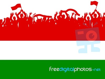 Hungary Copyspace Shows National Flag And Blank Stock Image