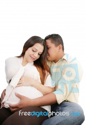 Husband And Pregnant Wife Stock Photo