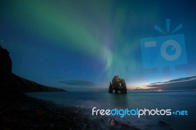 Hvitserkur On The Northern Of Iceland Stock Photo