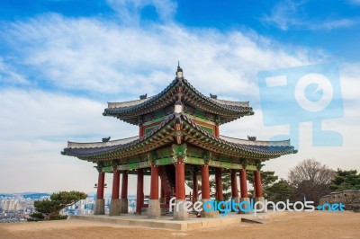 Hwaseong Fortress In Suwon,famous In Korea Stock Photo