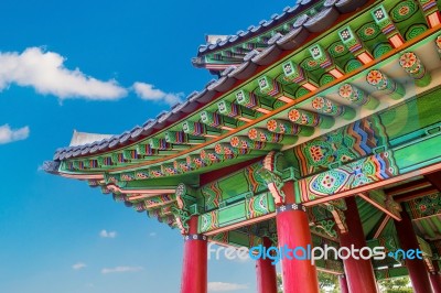 Hwaseong Fortress In Suwon,famous In Korea Stock Photo