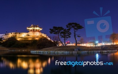 Hwaseong Fortress In Suwon,korea Stock Photo