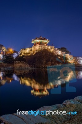 Hwaseong Fortress In Suwon,korea Stock Photo