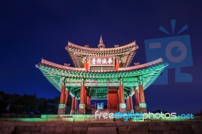 Hwaseong Fortress In Suwon,korea Stock Photo